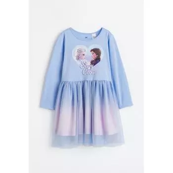 Платье HM из джерси и тюля светло-голубого цвета Frozen