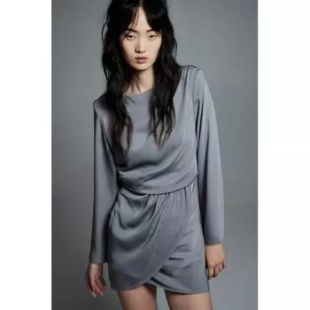 Платье HM с драпировкой серое