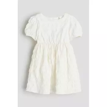 Платье HM с пышными рукавами белое