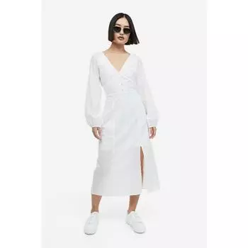 Платье HM с рукавами-фонариками, белое 1147744001 XSEUR XSP