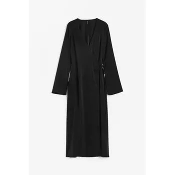 Платье HM Satin Wrap Style, черное