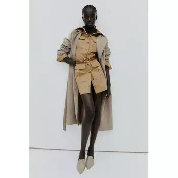 Платье HM в деловом стиле бежевого цвета