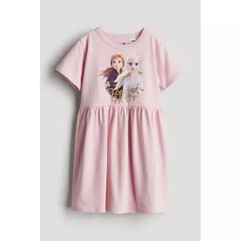 Платье из джерси с принтом HM Pink Frozen