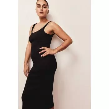 Платье из джерси в рубчик HM, черное