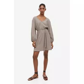 Платье из фактурного джерси HM темно-серого цвета