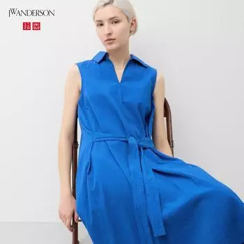 Платье из хлопчатобумажной ткани UNIQLO JAPAN без рукавов
