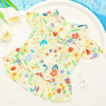 Платье из ледяного шелка для большой собаки Весна Лето Собака Кошка Домашнее животное Кошка Одежда Собачьи товары Маленькая Средняя Большая Собака Золотистый ретривер XS (bust 30cm 1-1.5kg)