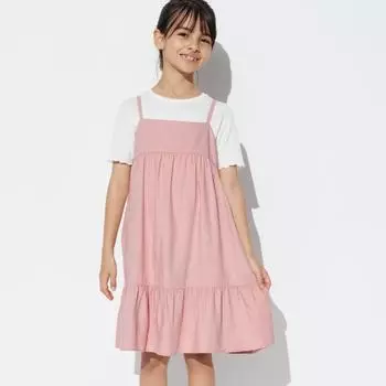 ПЛАТЬЕ ИЗ СМЕШАННОГО ЛЬНА ДЛЯ ДЕВОЧЕК UNIQLO (ЯПОНИЯ)