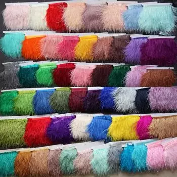 Платье из страусиных перьев 8-10 см, модное украшение, ткань с перьями и кисточками, аксессуары для одежды