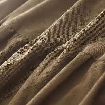 Платье из вельвета с кукольным воротником, весенне-осеннее, с длинными рукавами, новое, свободное и тонкое, простое, с юбкой А-образного силуэта, длинное платье M