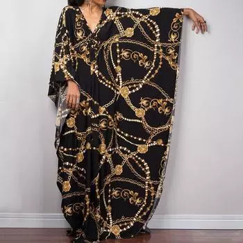 Платье-кафтан с принтом тай-дай, повседневное пляжное летнее макси-платье с накидкой, женская одежда One Size