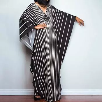 Платье-кафтан с принтом тай-дай, повседневное пляжное летнее макси-платье с накидкой, женская одежда One Size