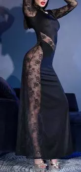 Платье Кейтлина - Черный M прозрачный