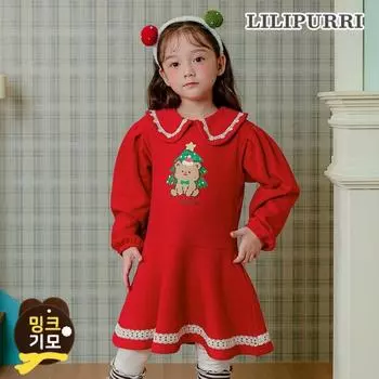 Платье-комбинезон Lilypuri Santa Bear из флиса, красное Red/150
