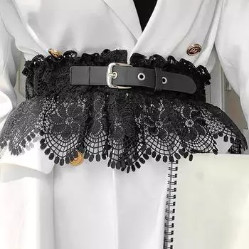 Платье, кружевной пояс, корсет в стиле бохо, широкий пояс, мягкий элегантный галстук-бабочка, обёрточная бумага для женщин, 1 шт. белый