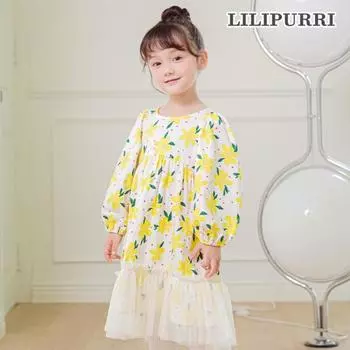Платье Lillyputy Drawing Flower, желтое Yellow/140