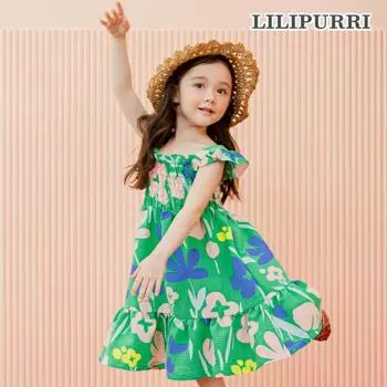 Lillypuuri Topya Цветочное Платье Зеленое Green/150