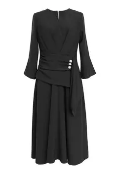 Платье Louet Waist Pearl Flare Dress Mom Mother Mrs. Формальное длинное платье с длинным рукавом. Большой размер. Церемония на входе. Церемония выпуска из детского сада.