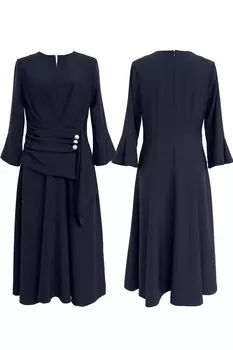 Платье Louet Waist Pearl Flare Dress Mom Mother Mrs. Официальное длинное платье с длинным рукавом. Большой размер. Церемония на вступительный вечер. Церемония в детском саду. Выпускной.