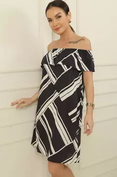 Платье Madonna с воротником и блочным узором