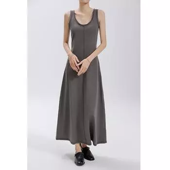 Платье-майка для ленивого человека с драпировкой, однотонное длинное платье на подтяжках для женщин S темно-серого
