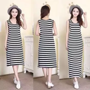 Платье-майка с открытой спиной и рукавами, женские тонкие длинные облегающие платья миди M чёрный