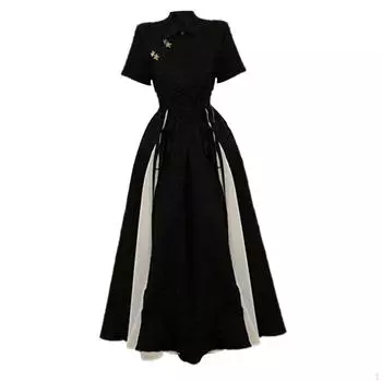 Платье макси А-силуэта для женщин с ципао M