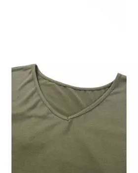 Платье макси Azura Exchange с V-образным вырезом и подвернутыми манжетами 3X зелёный