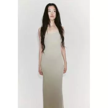 Платье макси HM Revide бежевое