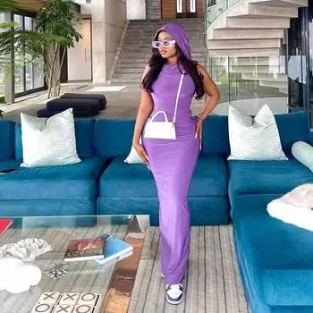 Платье макси с капюшоном, женское хипстерское сексуальное платье без рукавов с глубоким v-образным вырезом и открытой спиной, с разрезом по бокам, женское уличное платье L чёрный