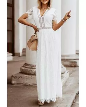 Платье макси с кружевом Azura Exchange Fill Your Heart S белый