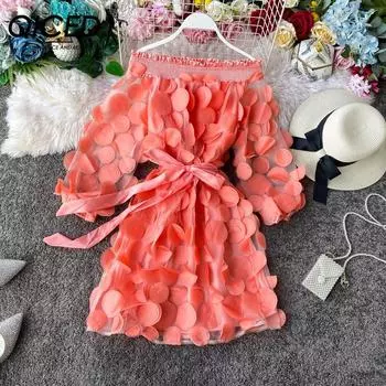 Платье миди без бретелек QICED с рукавами без бретелек One size белый