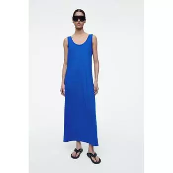 Платье миди из джерси COS Japan с овальным вырезом blue/S