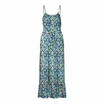 Платье миди с принтом и тонкими бретелями с рюшами Женский VERO MODA