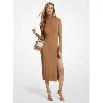 Платье миди с высоким воротником и воротником из хлопковой смеси MICHAEL KORS JF381Y47WB250 Хаки