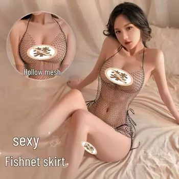 Платье мини с халтером из сетки со стразами Man Yan, комплект для сна 1801 One Size