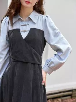 Платье Mishow для женщин, осень 2023, новинка во французском стиле, темперамент, элегантный дизайн, винтажные платья с воротником поло, MXC43L1568