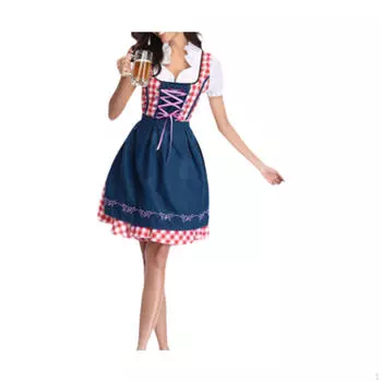 Платье на Хэллоуин Клубная одежда Баварский костюм для пивного фестиваля Повседневная одежда для отпуска M зелёный