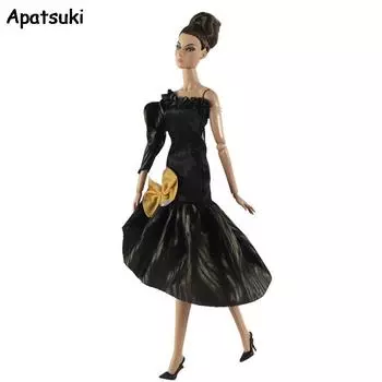 Платье на одно плечо с бантом для куклы Барби, наряды для куклы 1/6, платье принцессы для кукольного домика Барби, аксессуары для кукол коричневый