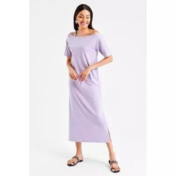 Платье на одно плечо с разрезом