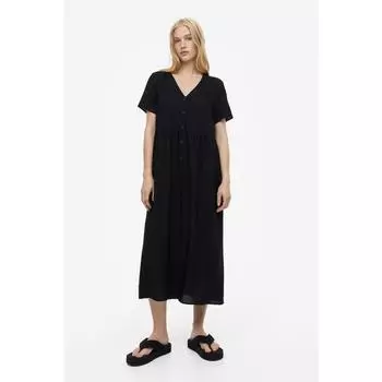 Платье на пуговицах HM черное 1185691003