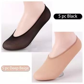 Платье на выбор 10 пар/комплект женские носки-невидимки шелковистые бархатные ультра-короткие нескользящие тонкие носки One Size