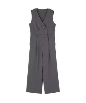 Платье Natural Beauty Casual Double M [N Basic], с V-образным вырезом, комбинезон, женское, древесно-угольное,