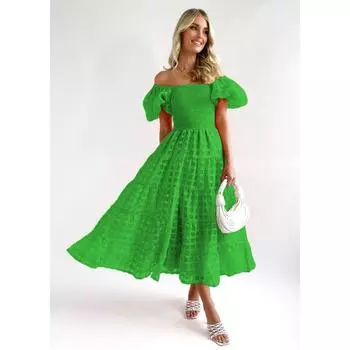 Платье нового стиля на одно плечо с рукавами-фонариками, горячая девушка, юбка-свинг для женщин S синий