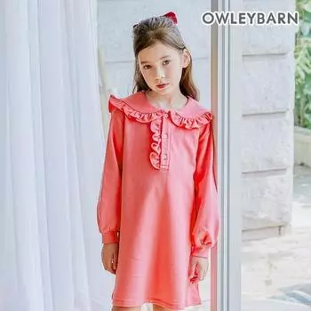 Платье Olivan Happy с большим воротником, розовое Pink/140