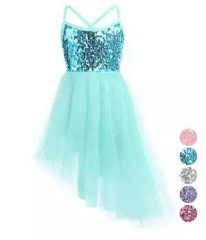 Платье-пачка с блестками для девочек, балетное платье-пачка, трико с юбкой, балерина, блестящая танцевальная одежда, костюмы 3-4 Years оранжевый