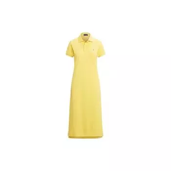 Платье-поло миди из сетки Polo Ralph Lauren SS22 Женские платья Желтый WMPODRSNFA20226-730 XS