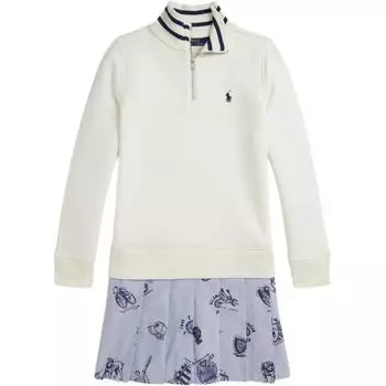 Платье Polo Ralph Lauren FW25 с принтом, махровое, с длинным рукавом, многоцветное, детское, CWPODRSG3D21028-100 S