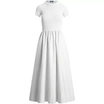 Платье-поло Ralph Lauren Slim Fit с карманом однотонное с коротким рукавом женское платья Белый WMPODRSNFA20877-100 XS