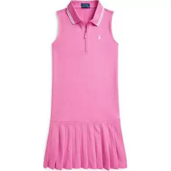 Платье-поло Ralph Lauren в полоску с воротником-поло на молнии без рукавов, детские платья, розовый CWPODRSG3D20983-650 XL